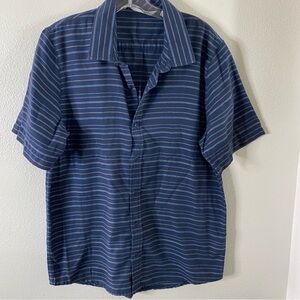 Travis Matthew Button up Shirt Size Large Men's Blue Striped Top